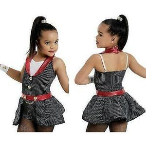 Dance  Costume Size  IC Weissman 10999 Jazz Red Striped Tap Lycra Hip Hop Musica